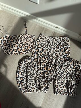 Victoria’s Secret Leopard Print Top and Pant Matching Set